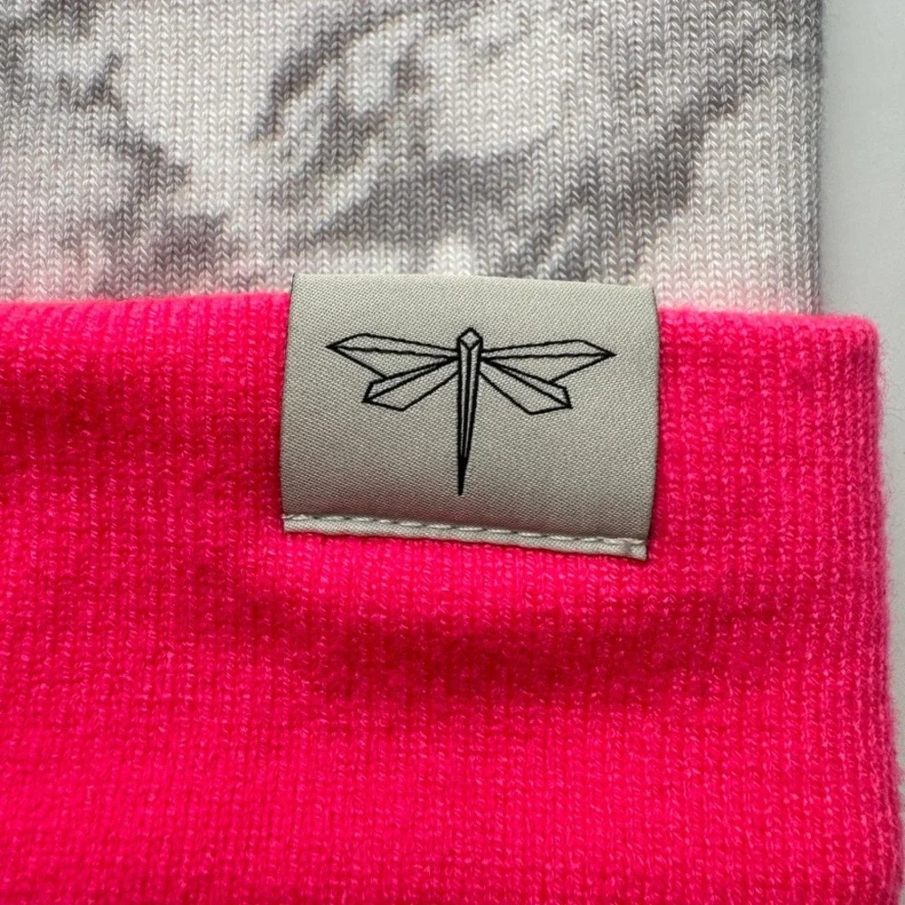 Nike Peak Beanie Reversible Pink Grey Marble Pom Pom Knit Hat NXR Nike Run